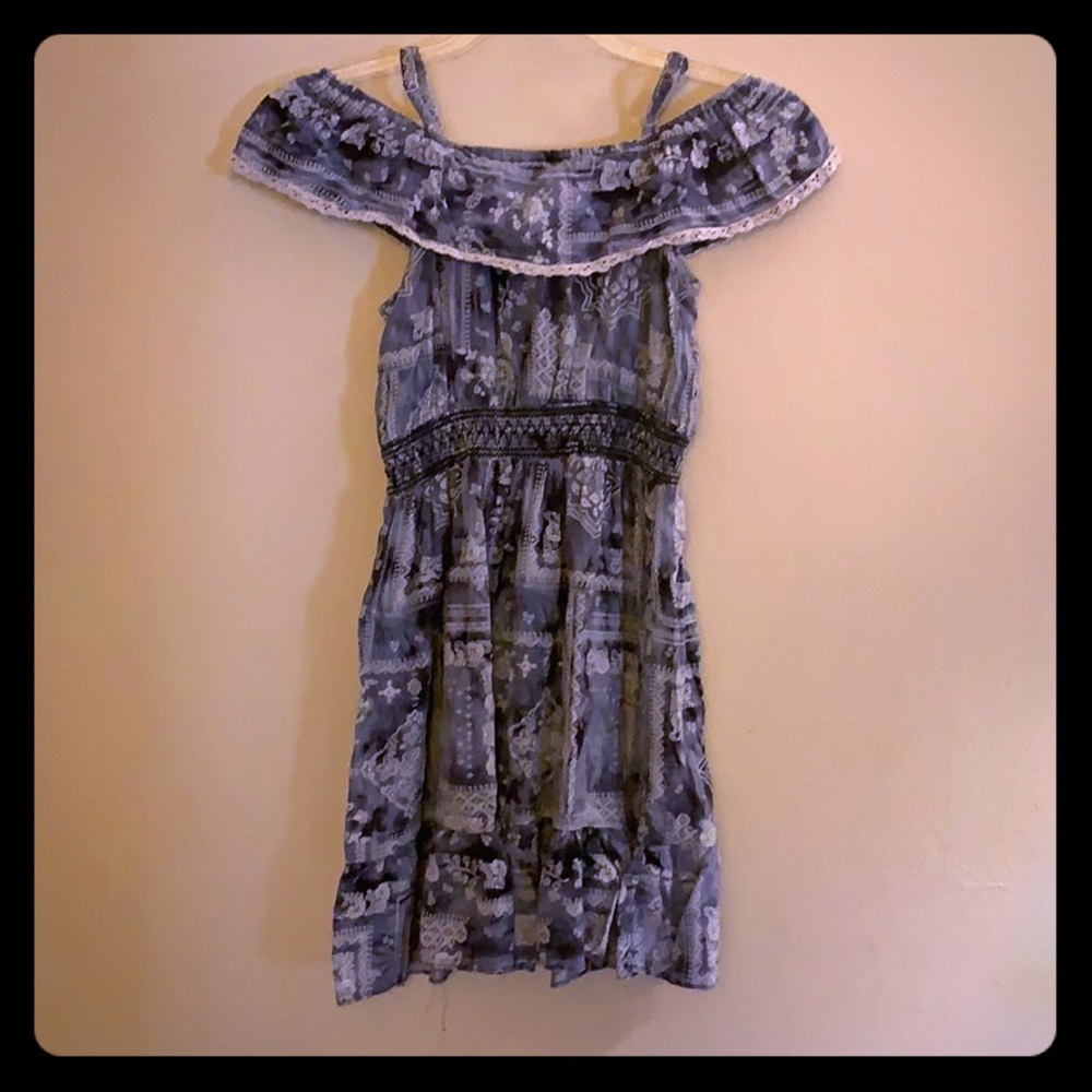 Blue Off-The-Shoulder Dress 7-8